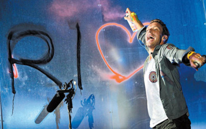 Coldplay transmite show de lançamento ao vivo pela internet.